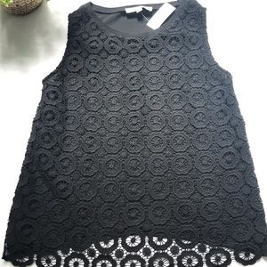 Loft Sleeveless Black Lace Top Size S NWT